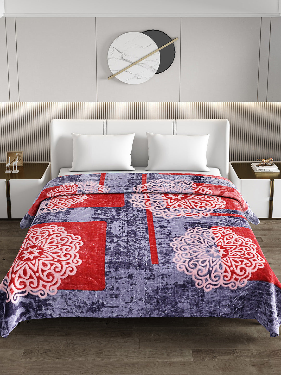 Printed Double Bed 691 GSM Blanket Bennett Super Soft 2 Ply (Weight 3.65 kg)