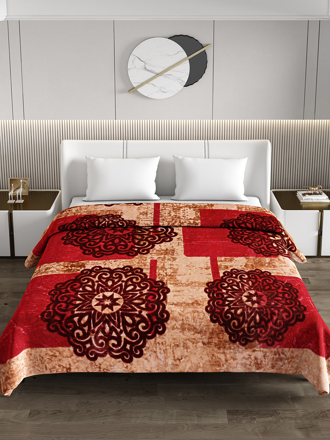 Printed Double Bed 691 GSM Blanket Bennett Super Soft 2 Ply (Weight 3.65 kg)