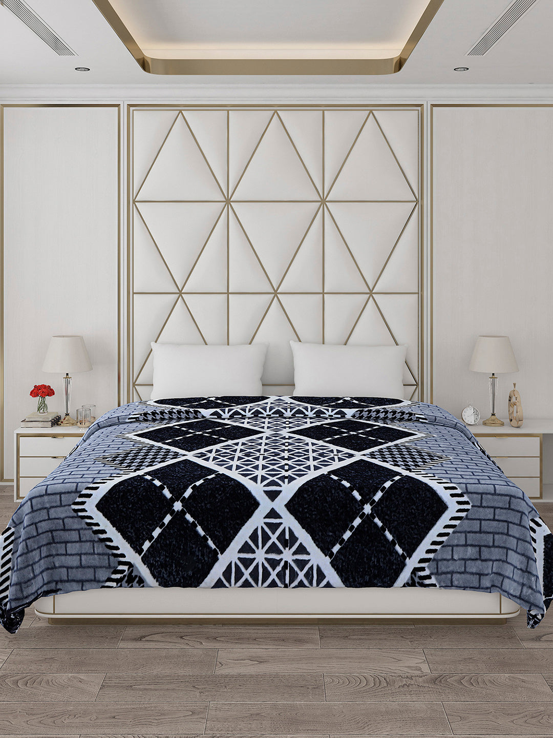 Printed Double Bed 800 GSM Blanket Bolt 1 Ply (Weight 4.3 kg)