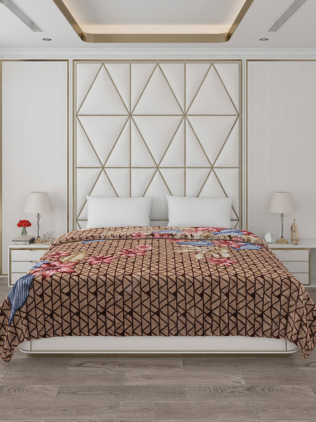 Printed Double Bed 800 GSM Blanket Bolt 1 Ply (Weight 4.3 kg)