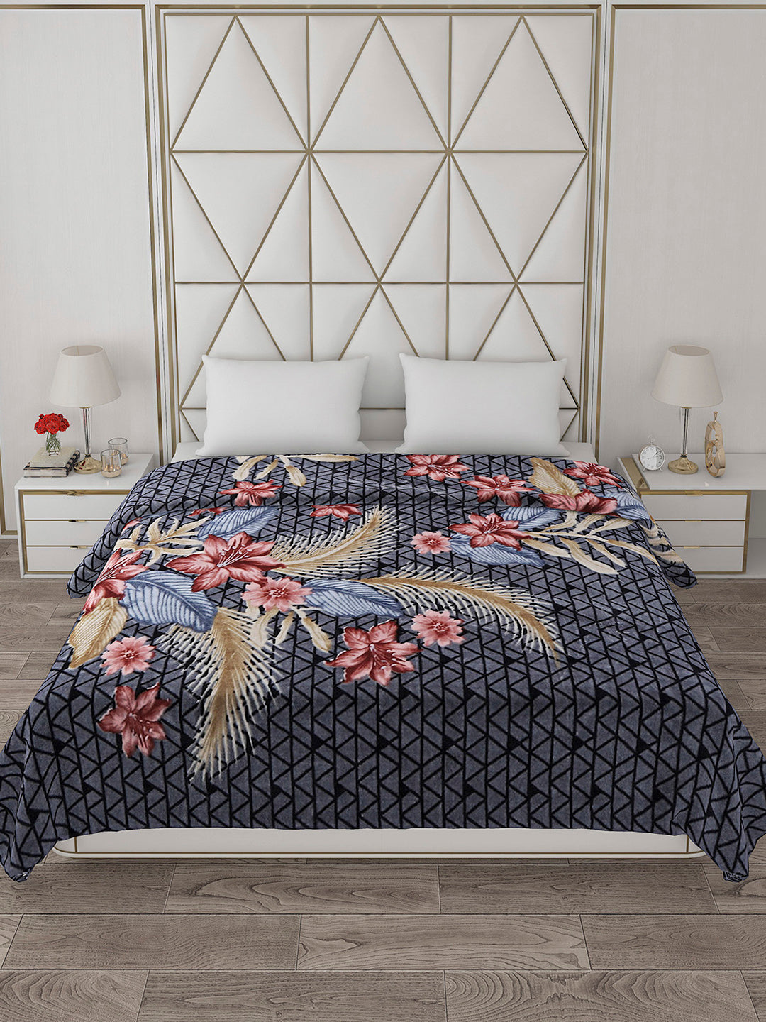 Printed Double Bed 800 GSM Blanket Bolt 1 Ply (Weight 4.3 kg)