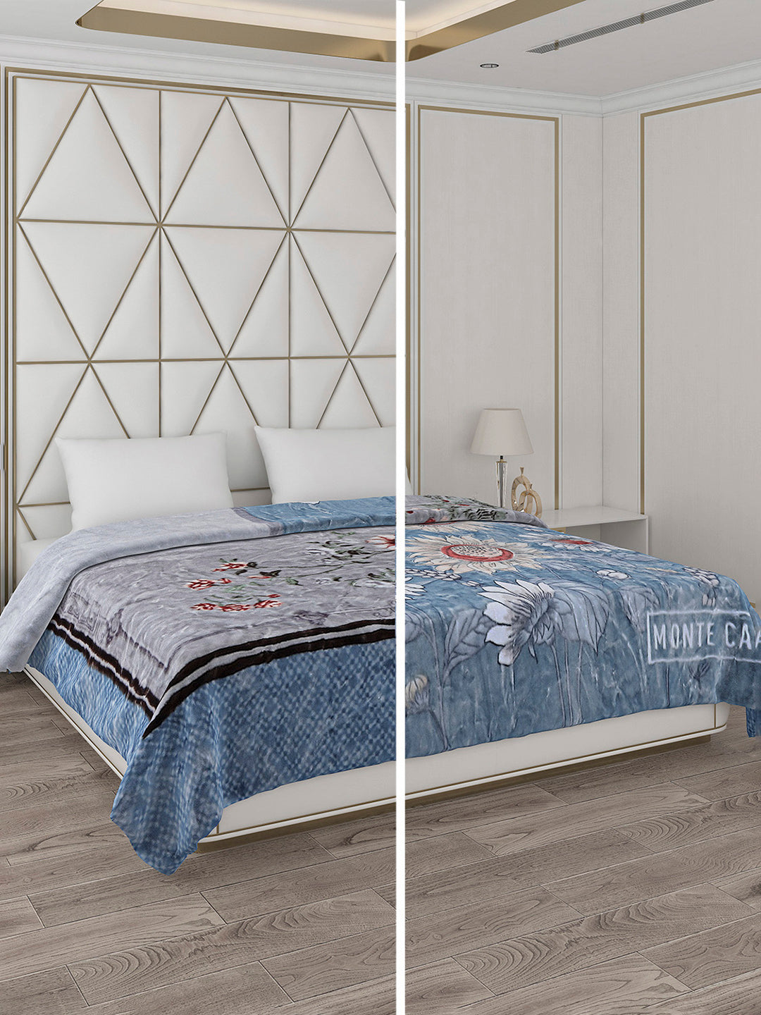 Printed Double Bed Blanket for Heavy Winter -2 Ply