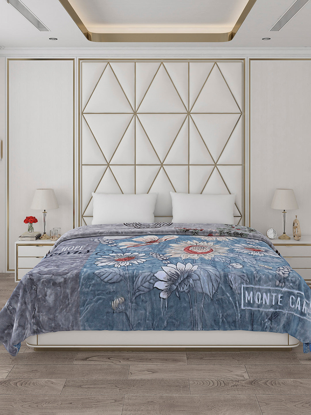 Printed Double Bed Blanket for Heavy Winter -2 Ply