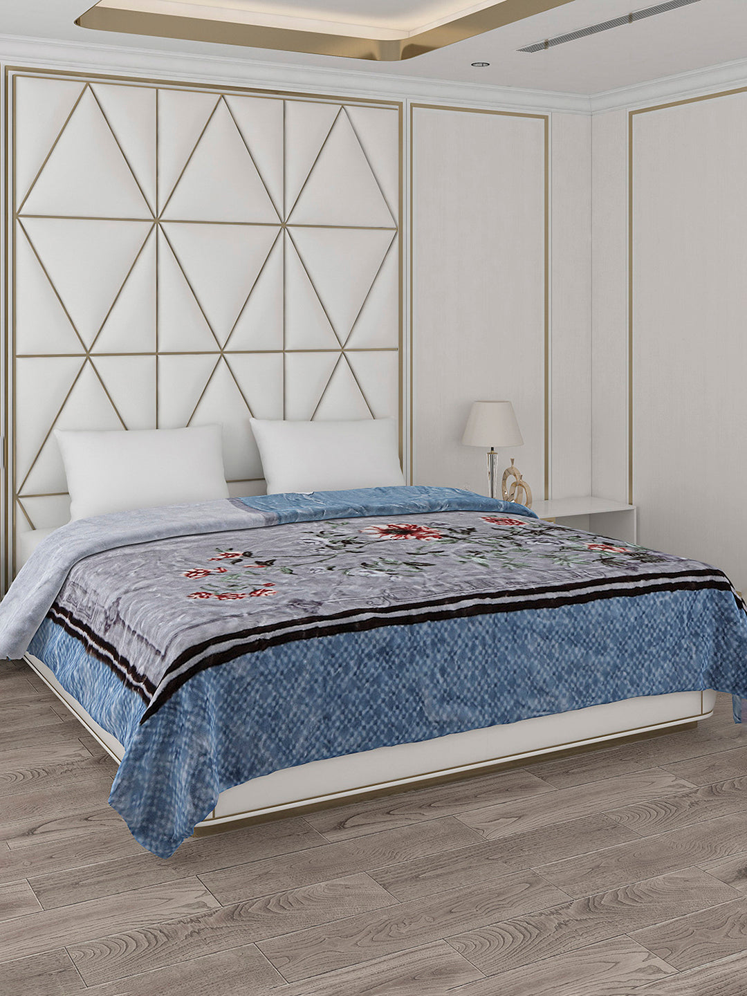 Printed Double Bed Blanket for Heavy Winter -2 Ply