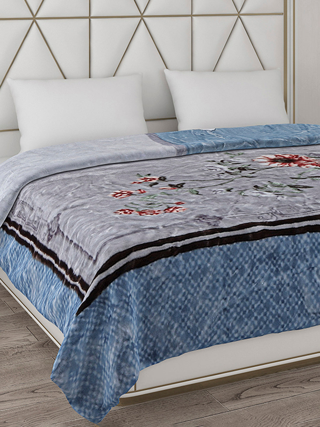 Printed Double Bed Blanket for Heavy Winter -2 Ply
