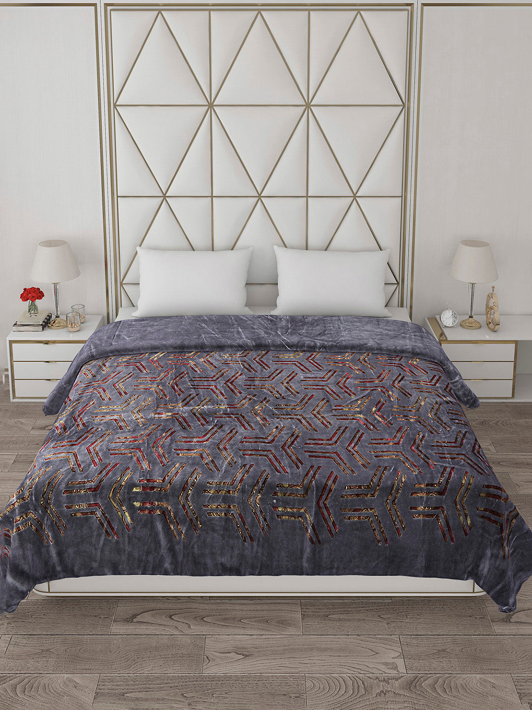 Printed Double Bed Blanket for Mild Winter -2 Ply