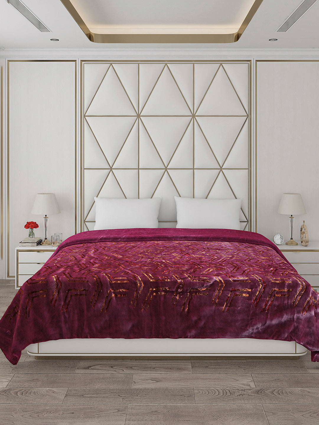 Printed Double Bed Blanket for Mild Winter -2 Ply