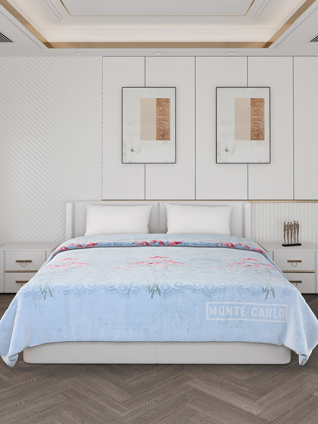 Printed Double Bed 795 GSM Blanket Cashmere 2 Ply (Weight 4.2 kg)