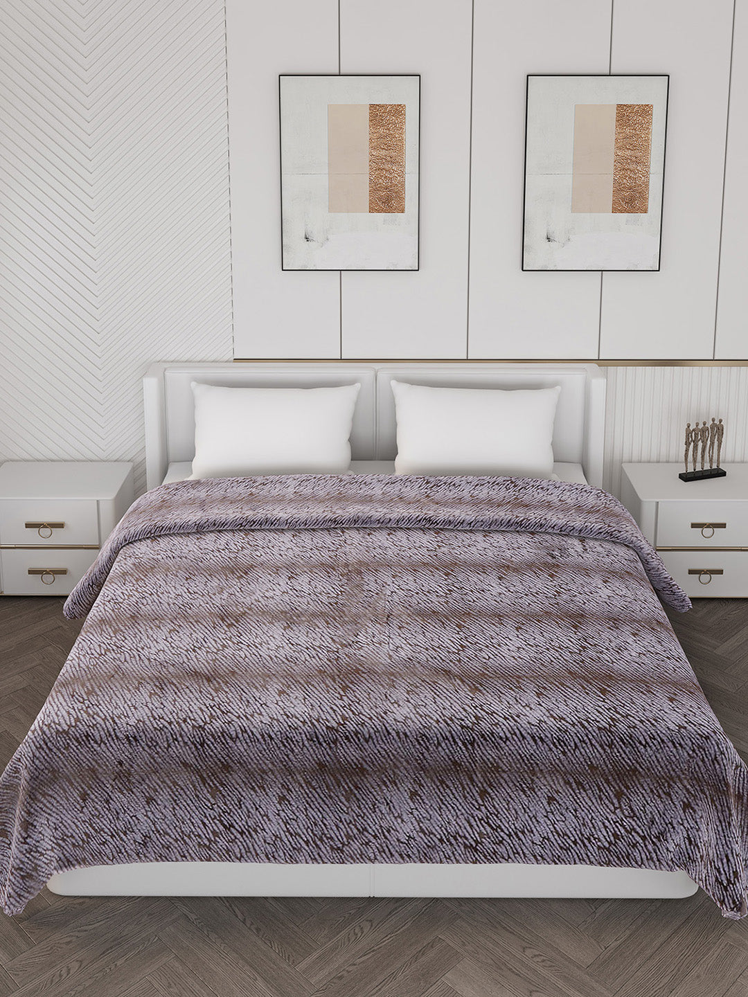 Abstract Double Bed 850 GSM Blanket Daniel 2 Ply (Weight 4.5 kg)