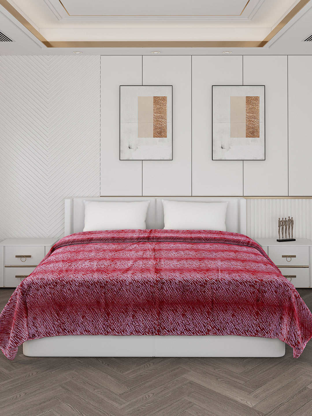 Abstract Double Bed 850 GSM Blanket Daniel 2 Ply (Weight 4.5 kg)