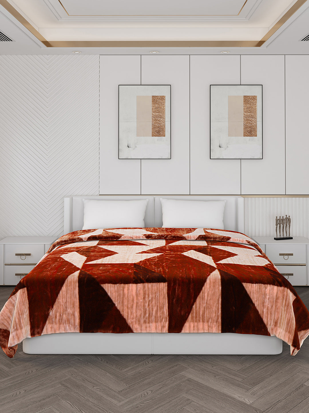 Printed Double Bed Blanket for Mild Winter -1 Ply