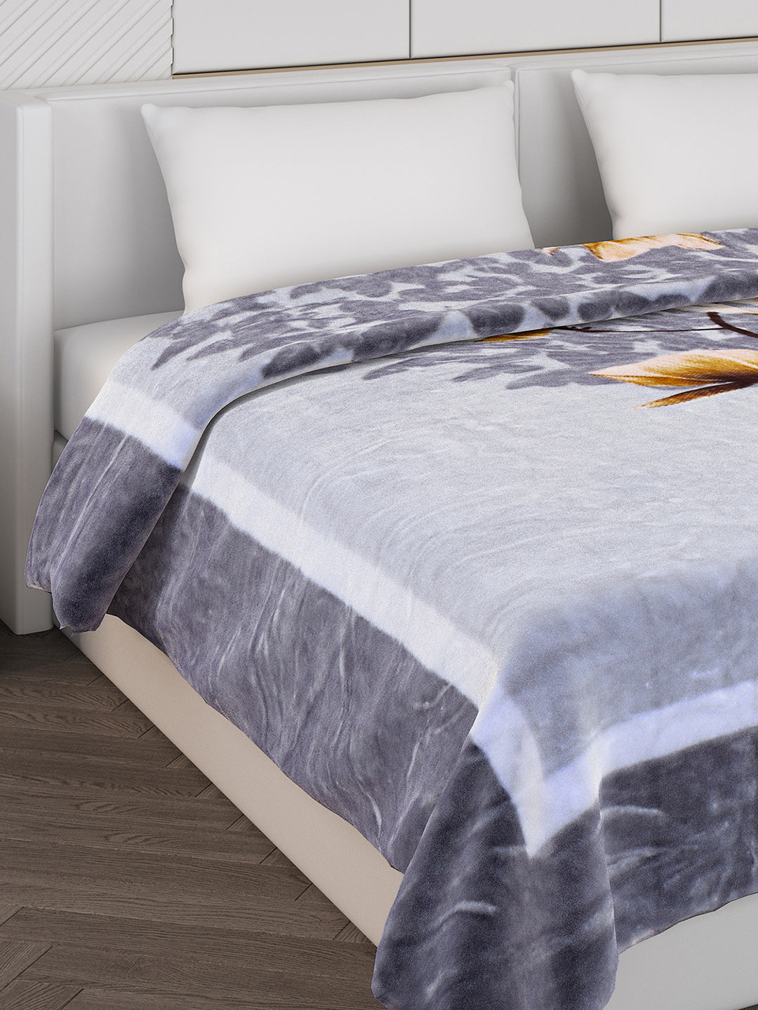 Printed Double Bed Blanket for Mild Winter -1 Ply