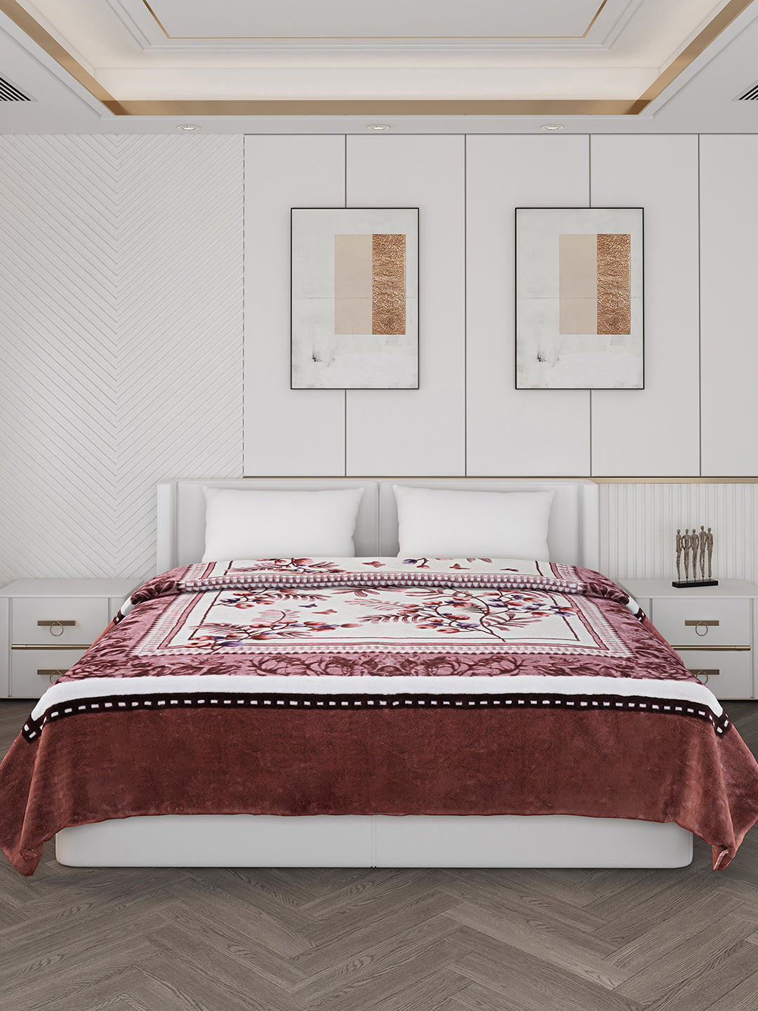 Printed Double Bed 900 GSM Blanket for Heavy Winter -1 Ply (Weight 4.9 kg)