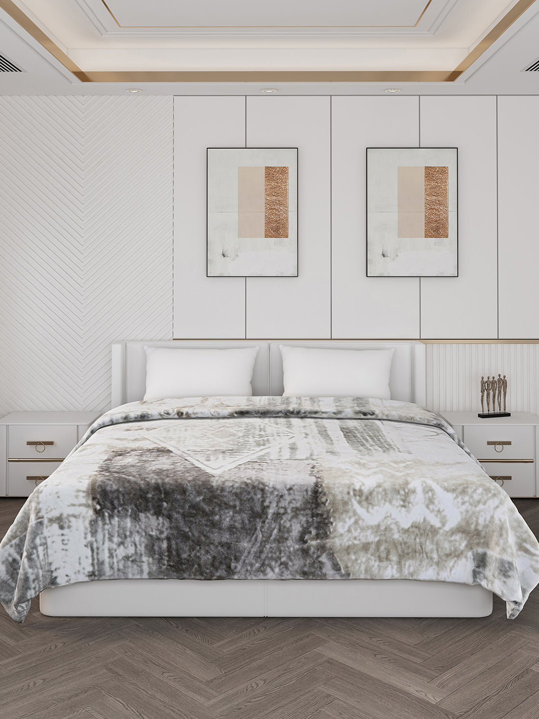 Printed Double Bed 900 GSM Blanket for Heavy Winter -1 Ply (Weight 4.9 kg)