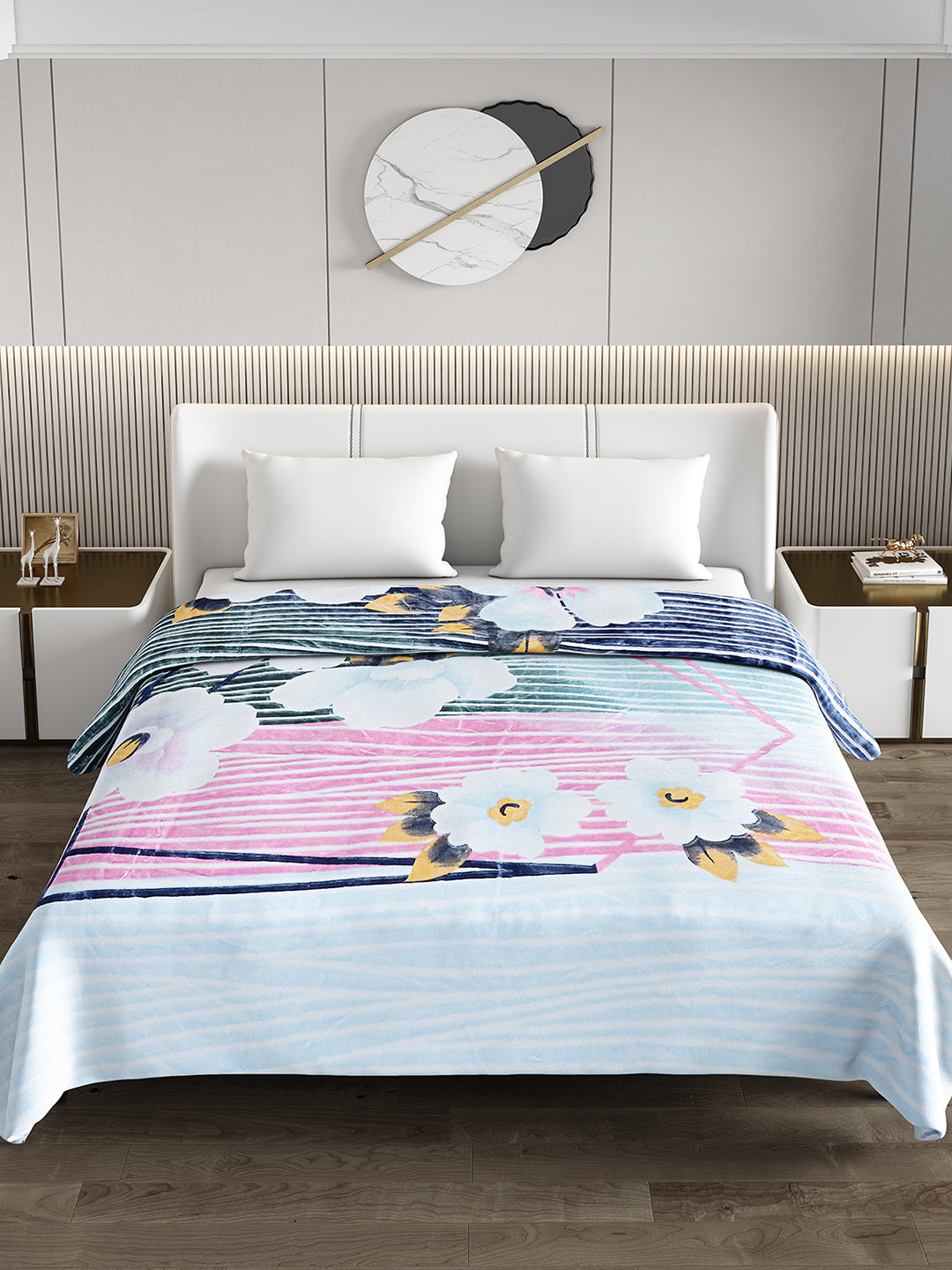 Printed Double Bed Blanket for Heavy Winter -3 Ply