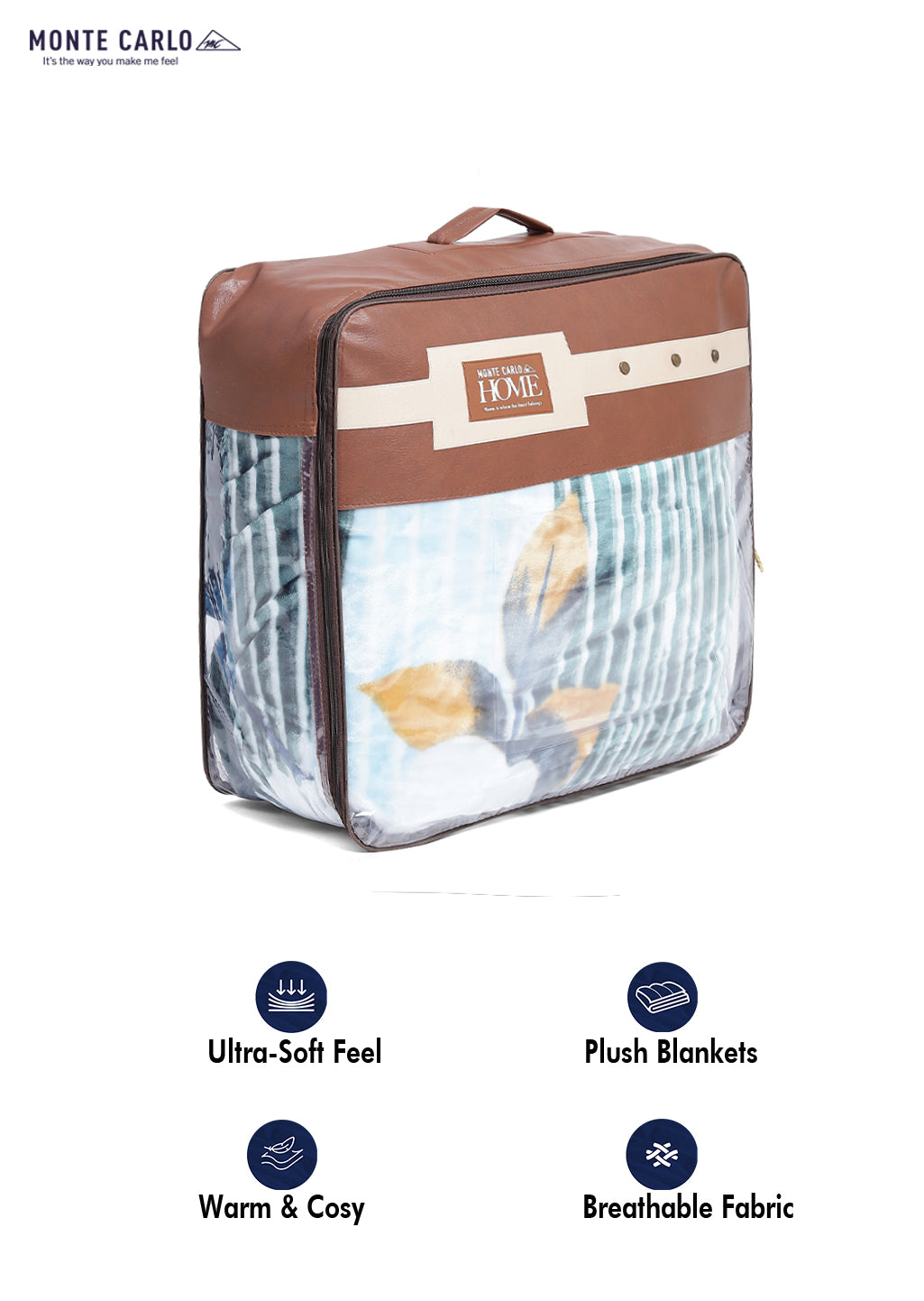 Printed Double Bed Blanket for Heavy Winter -3 Ply