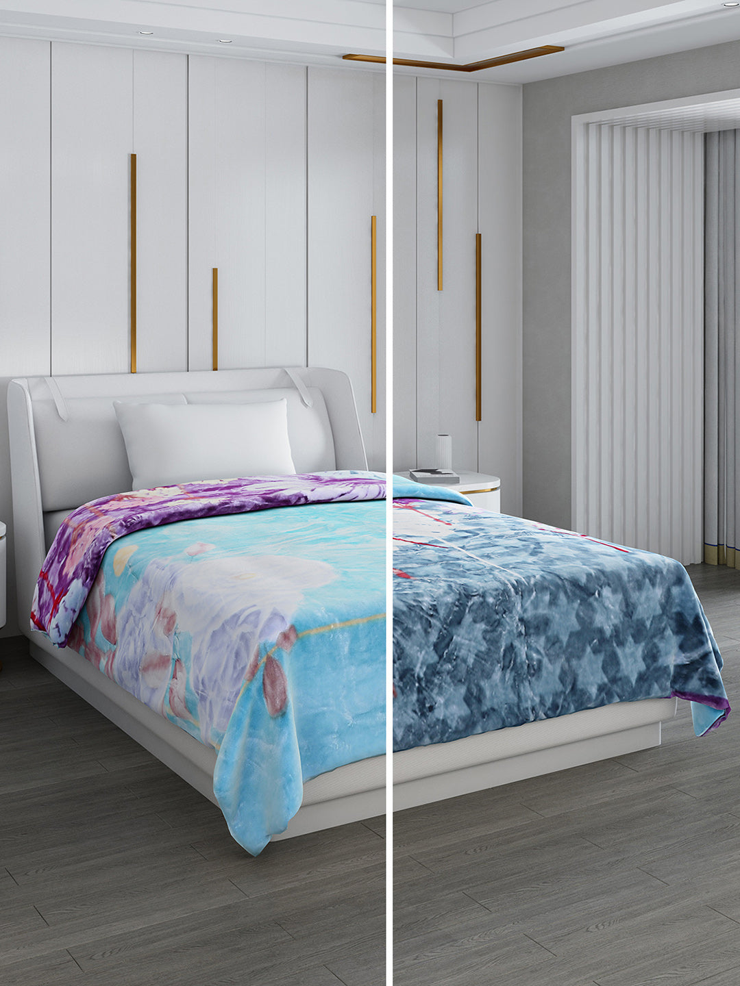Printed Single Bed 852 GSM Blanket Galaxy 2 Ply (Weight 3 kg)