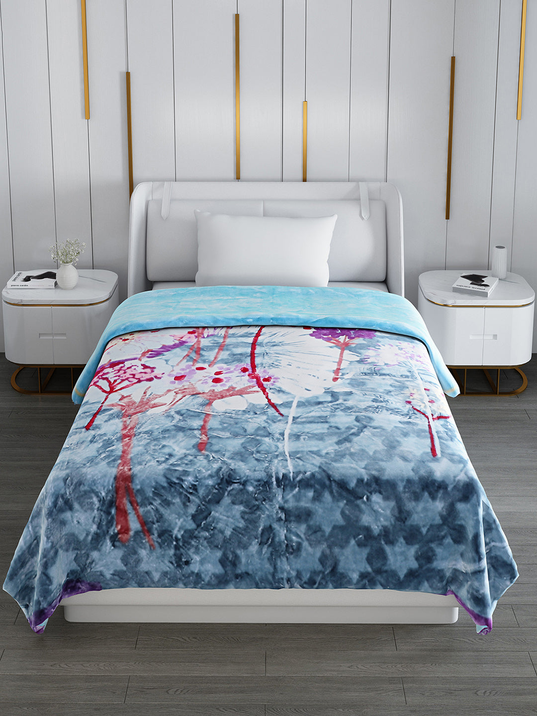 Printed Single Bed 852 GSM Blanket Galaxy 2 Ply (Weight 3 kg)