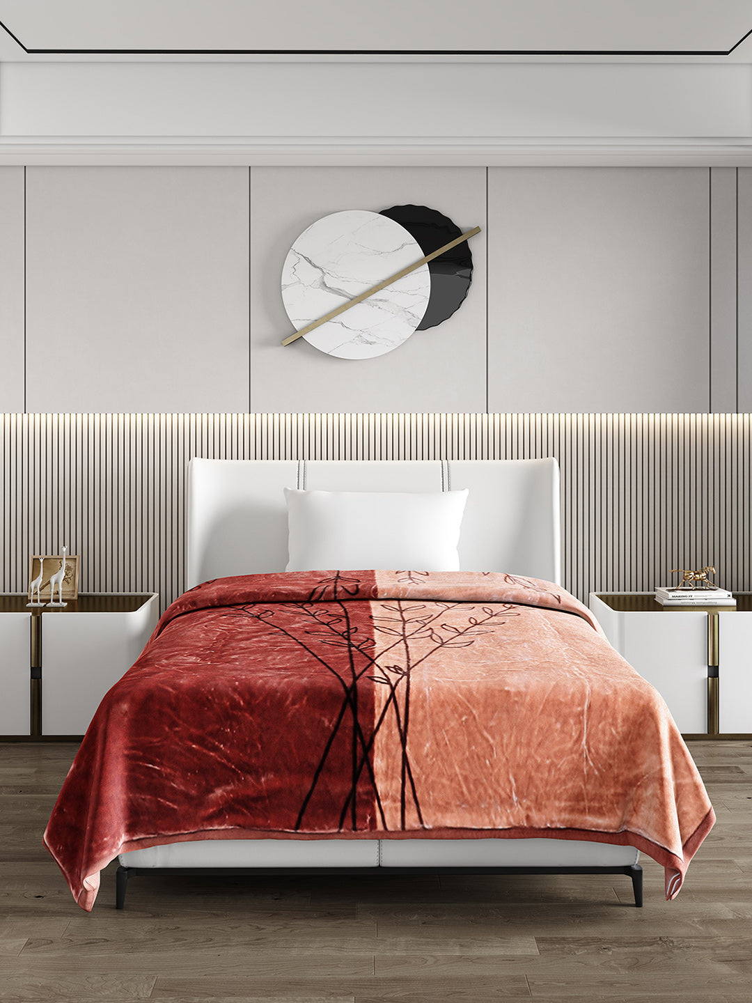 Printed Single Bed 951 GSM Blanket Haze 3 Ply (Weight 3.35 kg)