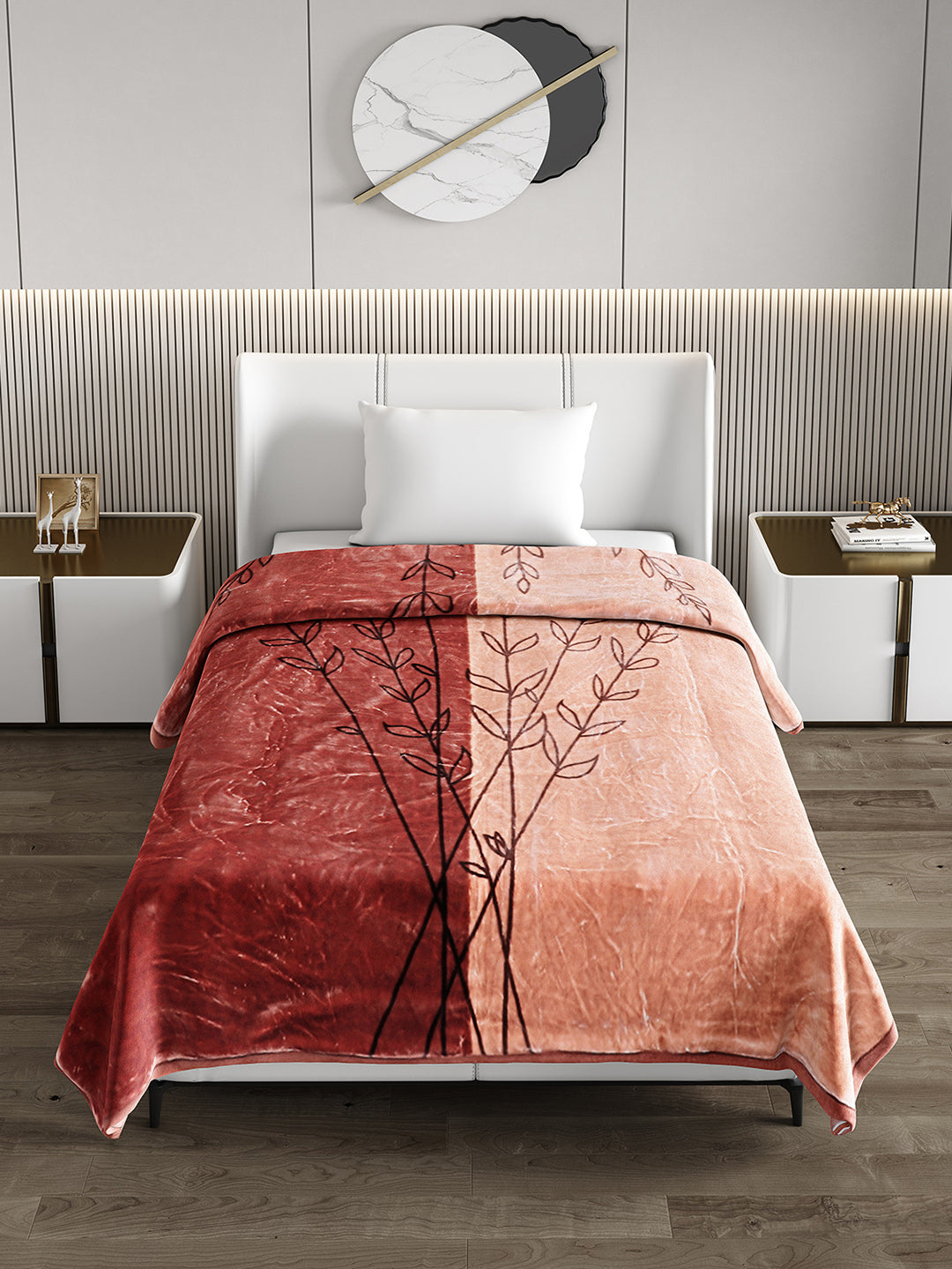 Printed Single Bed 951 GSM Blanket Haze 3 Ply (Weight 3.35 kg)