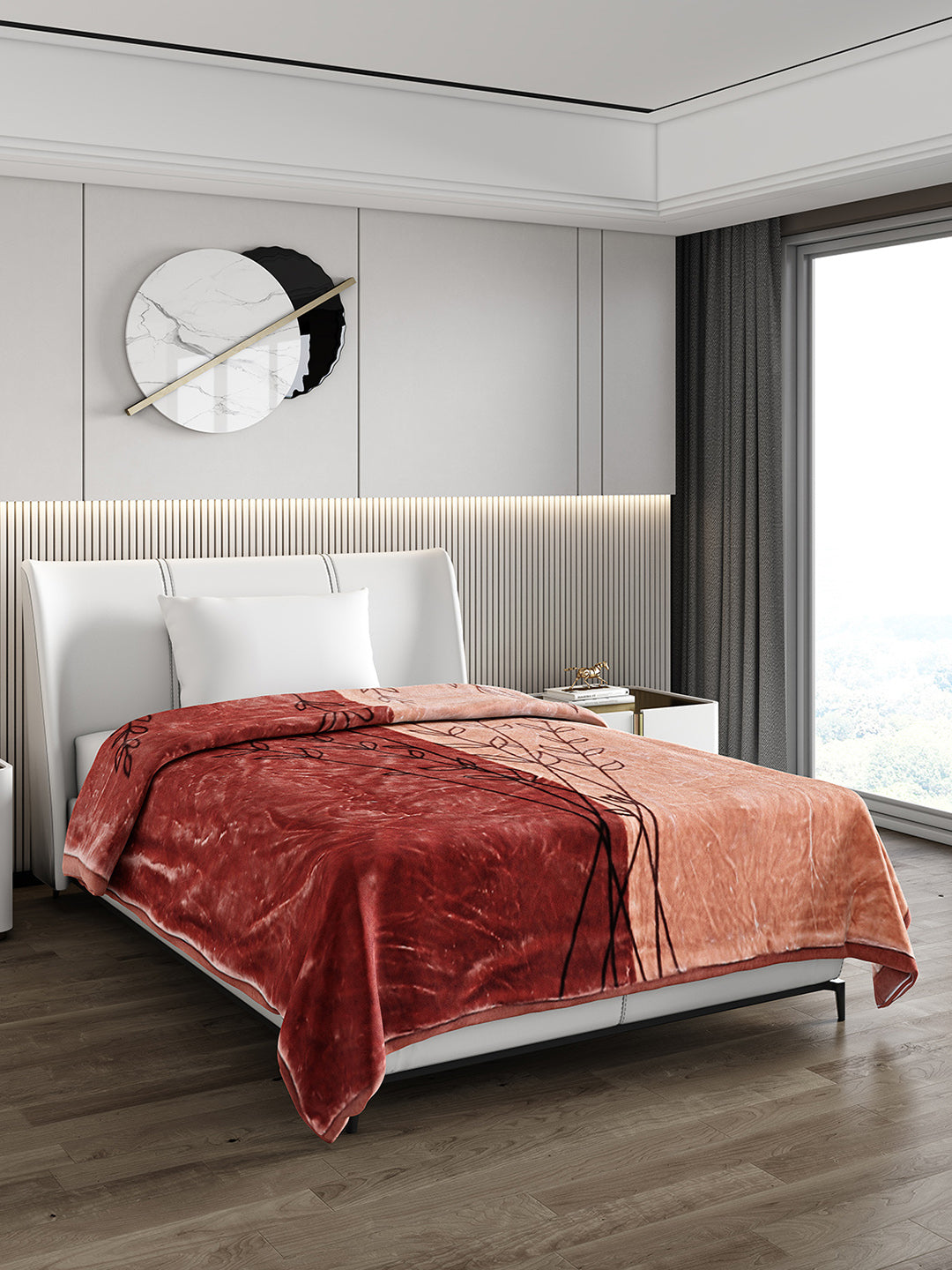 Printed Single Bed 951 GSM Blanket Haze 3 Ply (Weight 3.35 kg)
