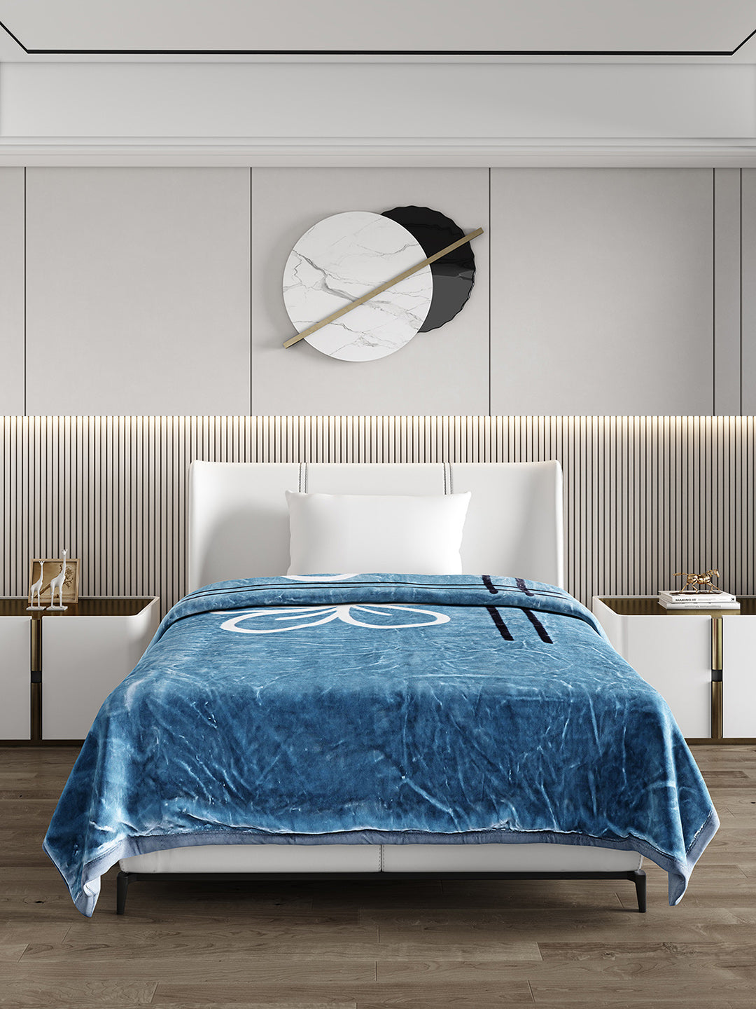 Printed Single Bed 951 GSM Blanket Haze 3 Ply (Weight 3.35 kg)