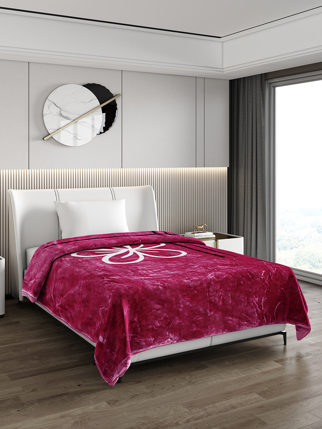 Printed Single Bed 951 GSM Blanket Haze 3 Ply (Weight 3.35 kg)
