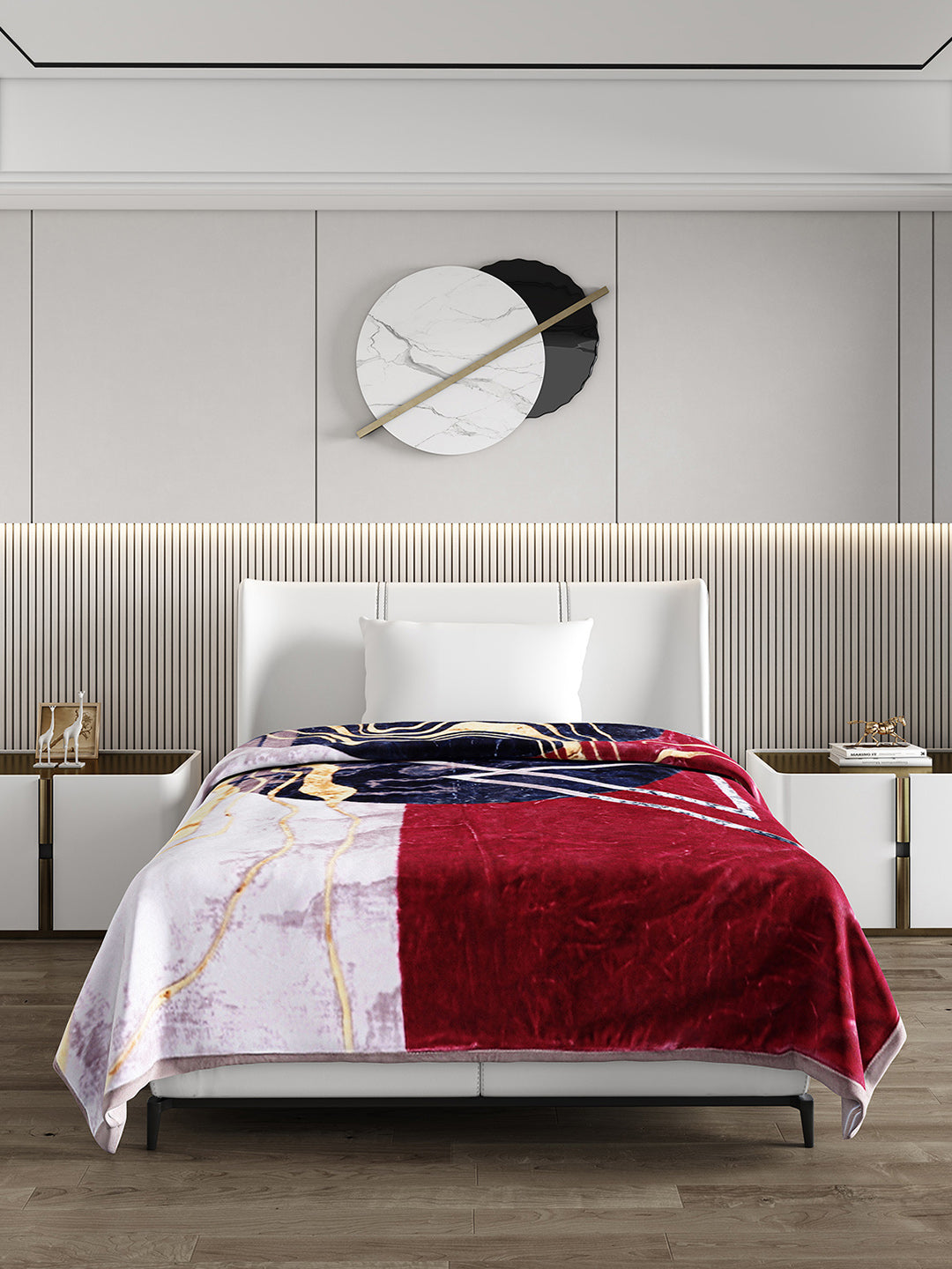 Printed Single Bed 951 GSM Blanket Haze 3 Ply (Weight 3.35 kg)