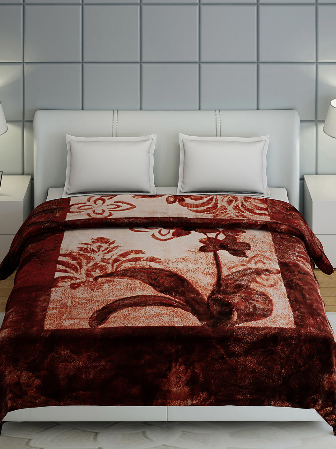Printed Double Bed 947 GSM Blanket Hunter 2 Ply (Weight 5 kg)