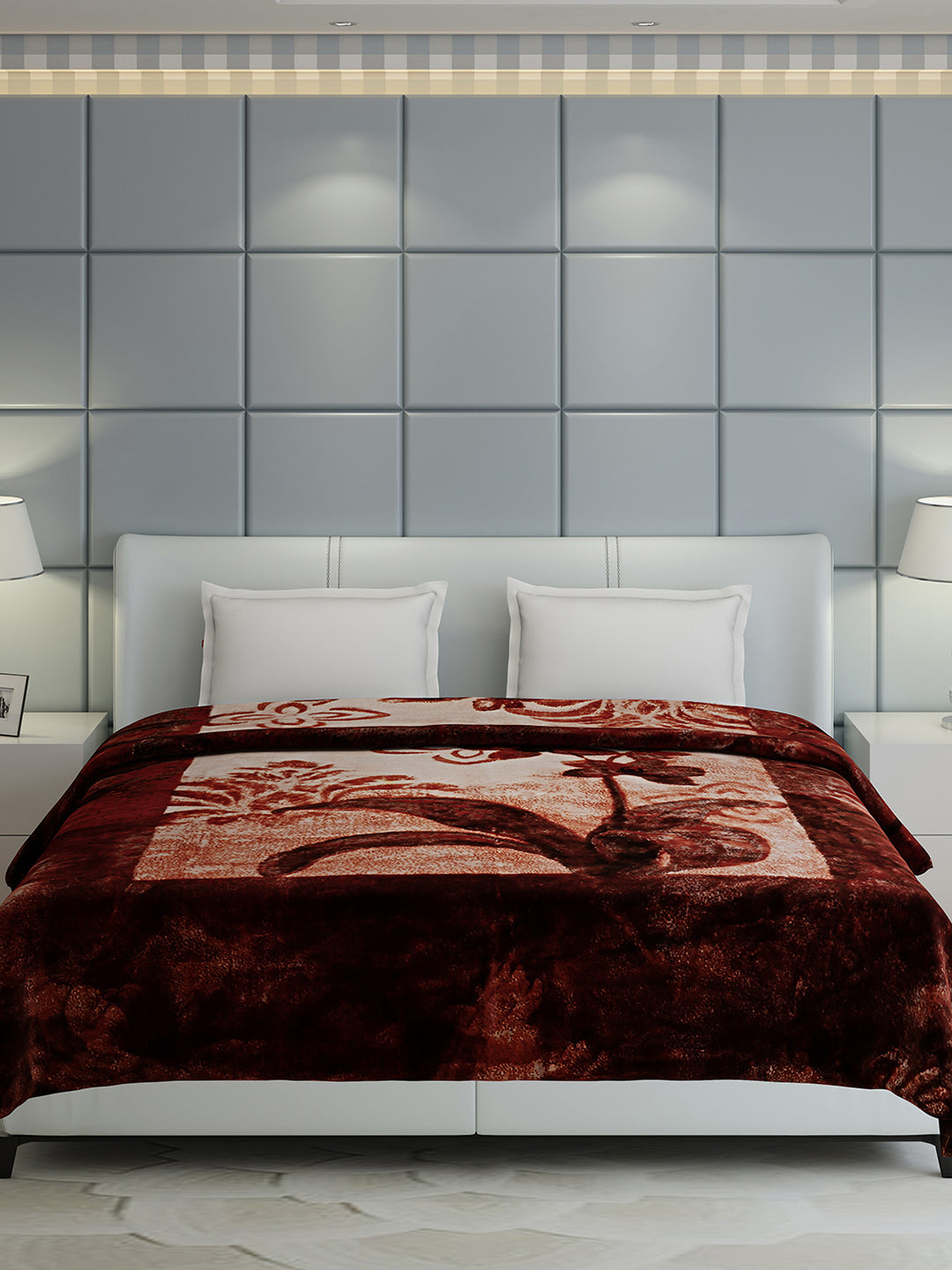 Printed Double Bed 947 GSM Blanket for Heavy Winter -2 Ply (Weight 5 kg)