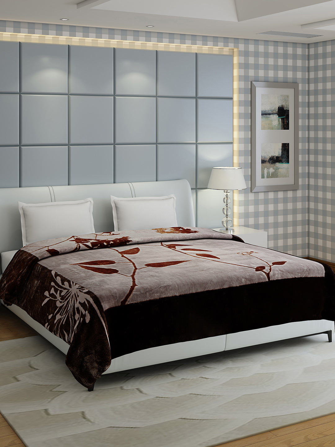 Printed Double Bed 947 GSM Blanket Hunter 2 Ply (Weight 5 kg)
