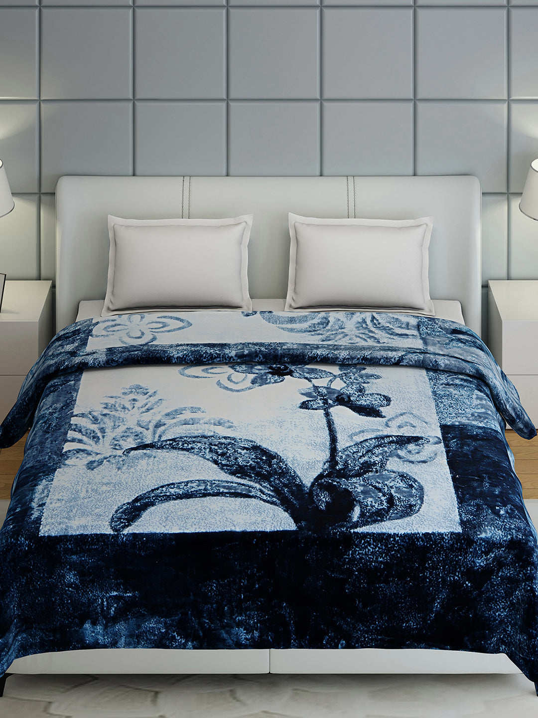 Printed Double Bed 947 GSM Blanket Hunter 2 Ply (Weight 5 kg)