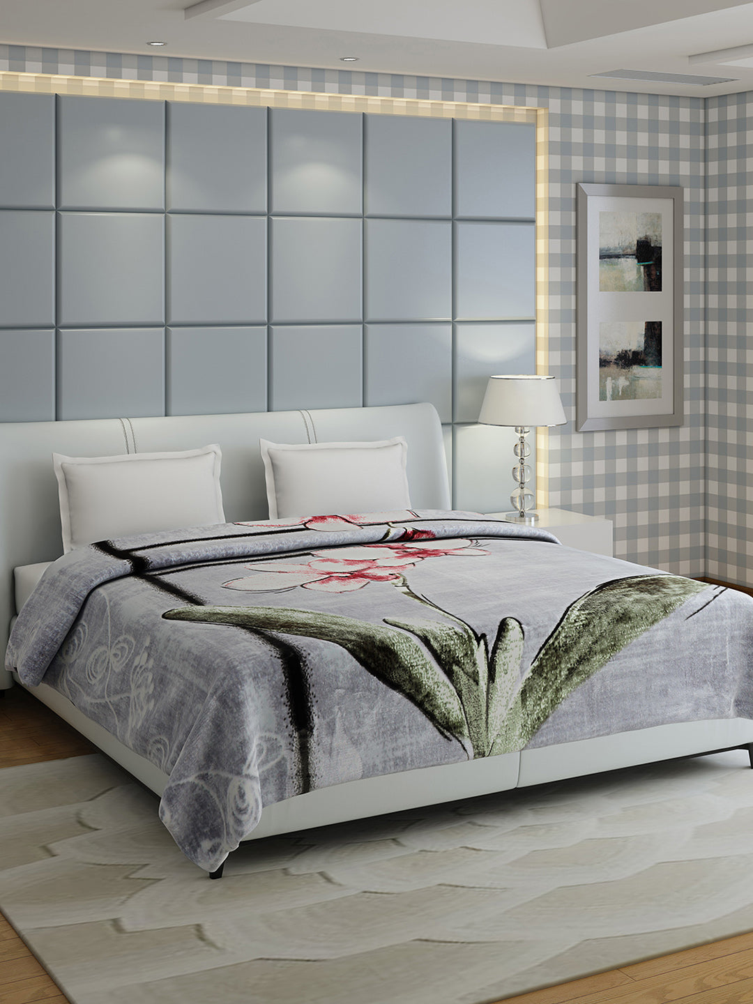 Printed Double Bed 947 GSM Blanket Hunter 2 Ply (Weight 5 kg)