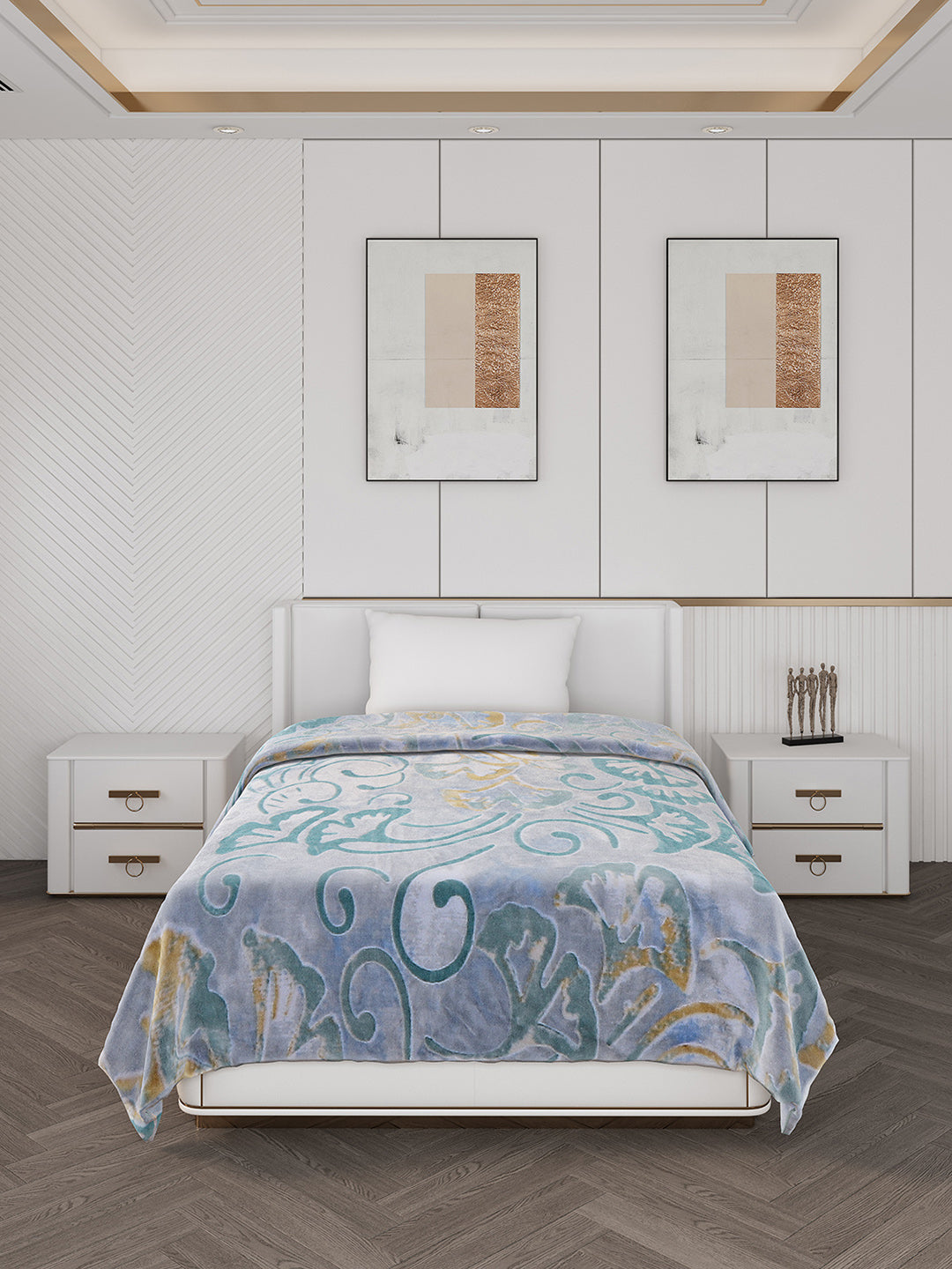 Printed Single Bed 710 GSM Blanket Ignis 2 Ply (Weight 2.5 kg)