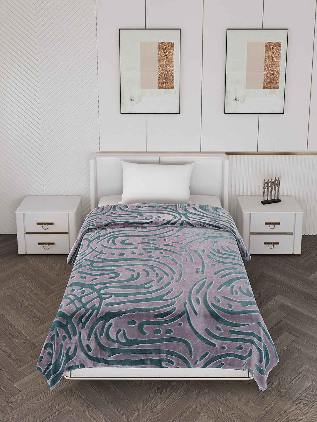Printed Single Bed 710 GSM Blanket Ignis 2 Ply (Weight 2.5 kg)