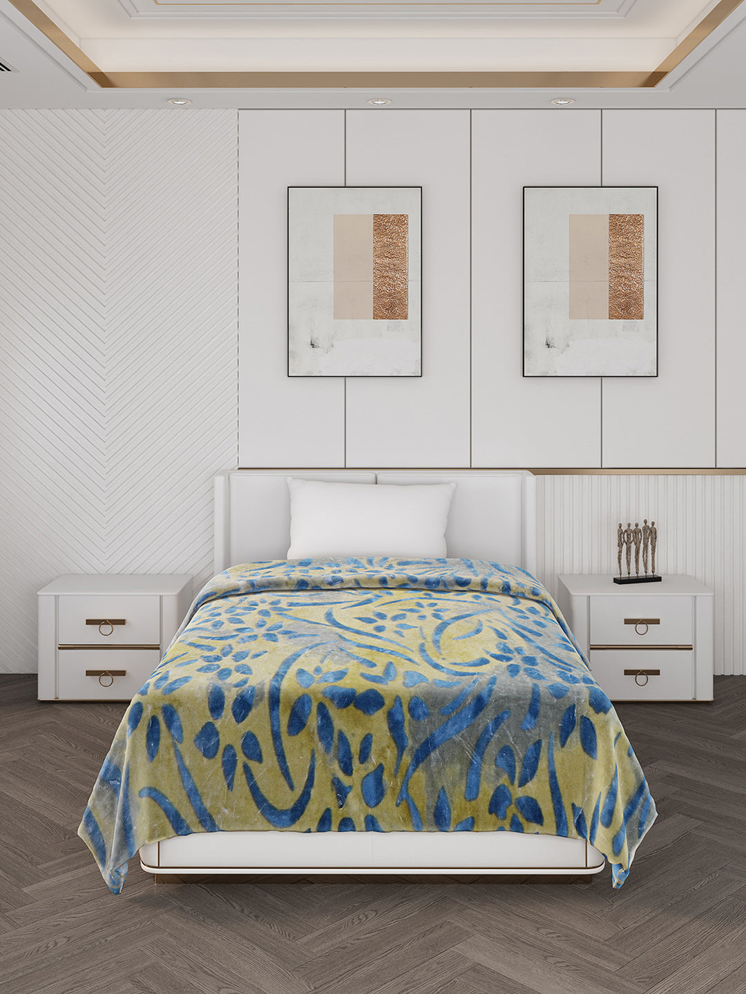 Printed Single Bed 710 GSM Blanket Ignis 2 Ply (Weight 2.5 kg)