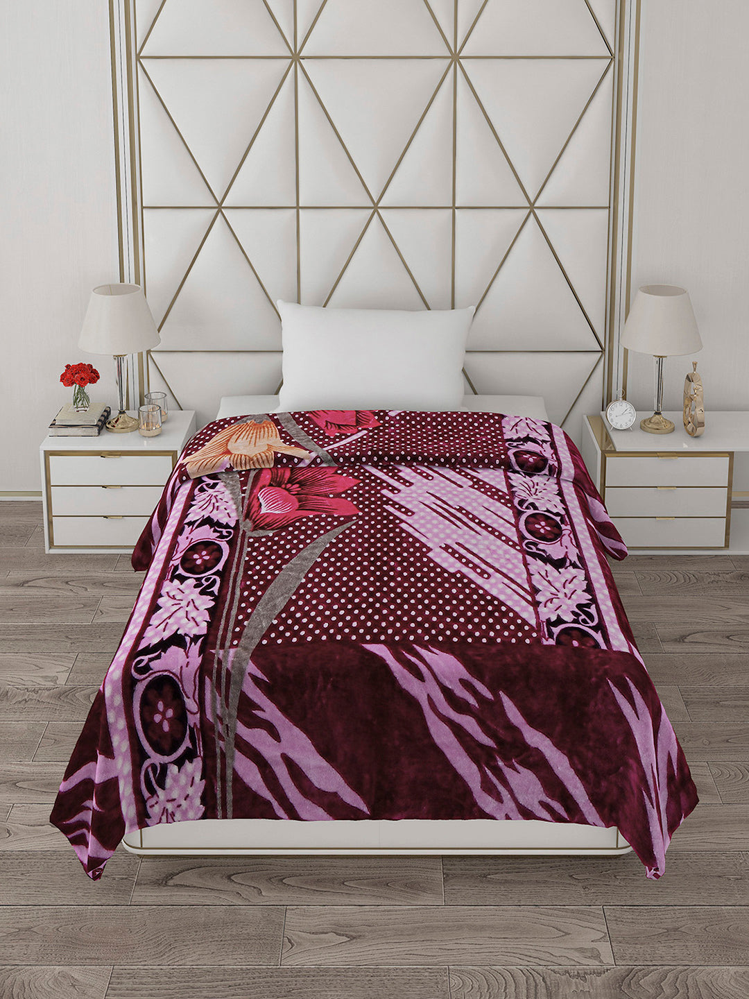 Printed Single Bed Blanket for Mild Winter -1 Ply