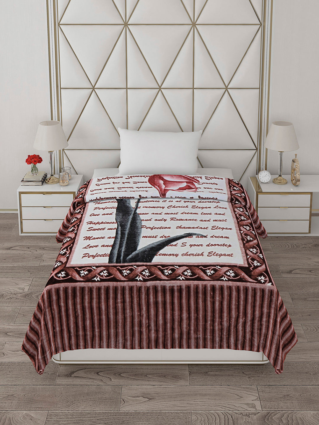 Printed Single Bed Blanket for Mild Winter -1 Ply