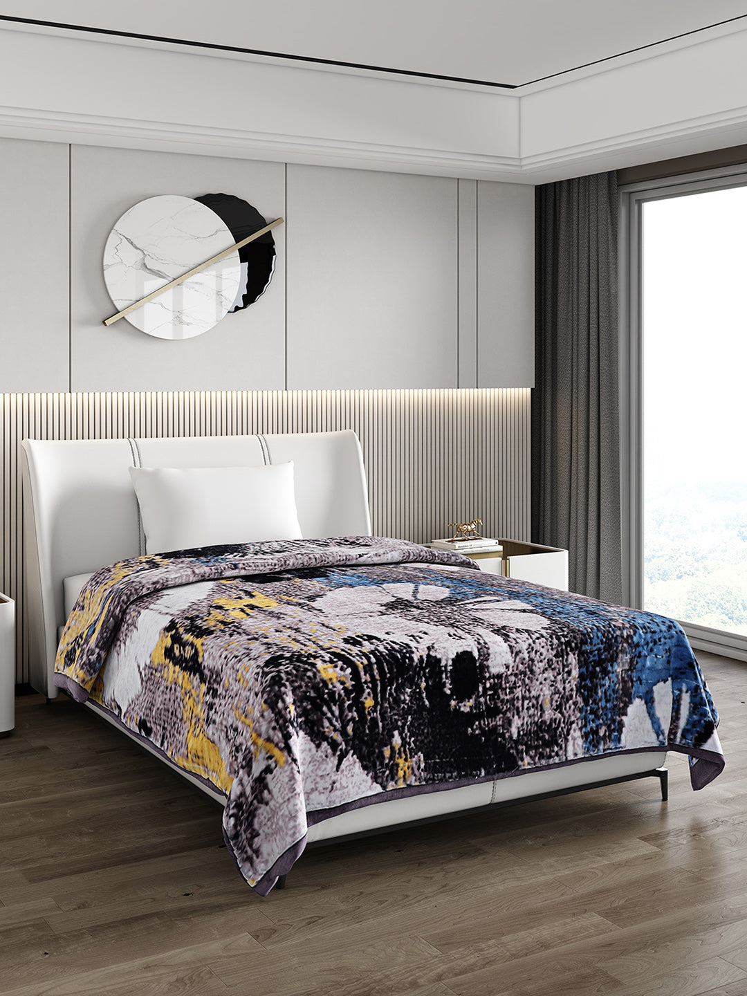 Printed Single Bed 965 GSM Blanket Marco 3 Ply (Weight 3.4 kg)