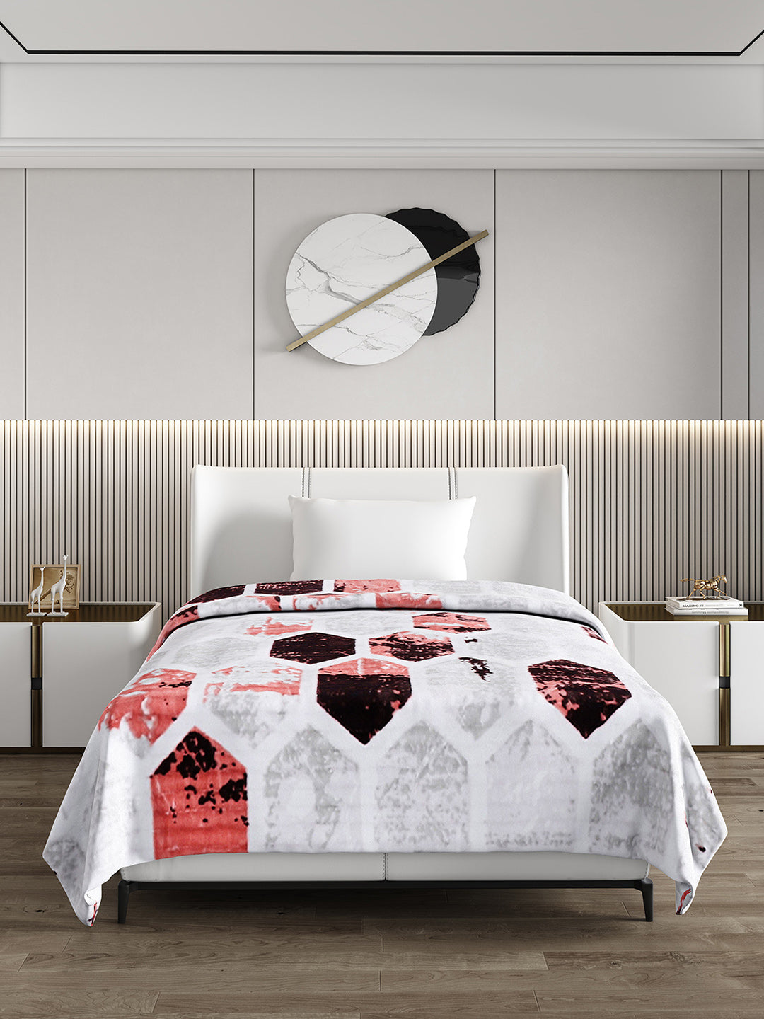 Printed Single Bed 965 GSM Blanket Marco 3 Ply (Weight 3.4 kg)
