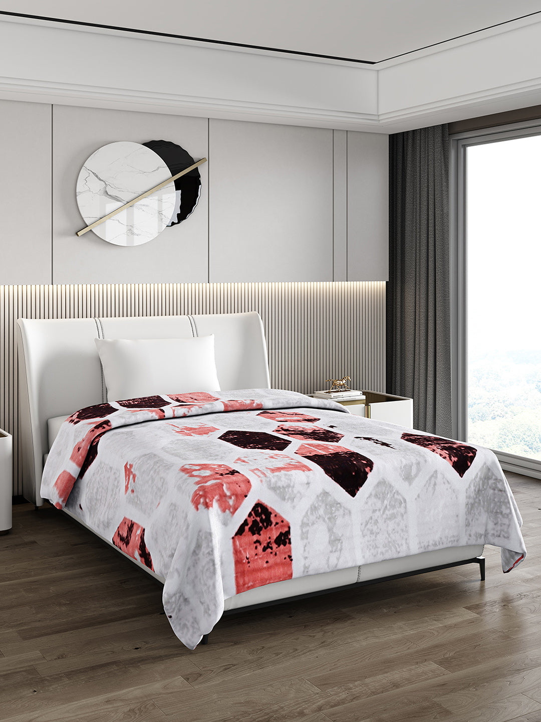 Printed Single Bed 965 GSM Blanket Marco 3 Ply (Weight 3.4 kg)