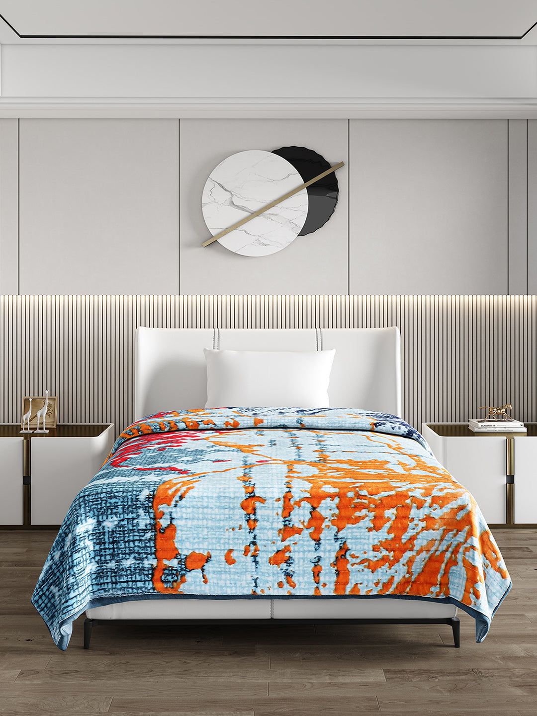 Printed Single Bed 965 GSM Blanket Marco 3 Ply (Weight 3.4 kg)