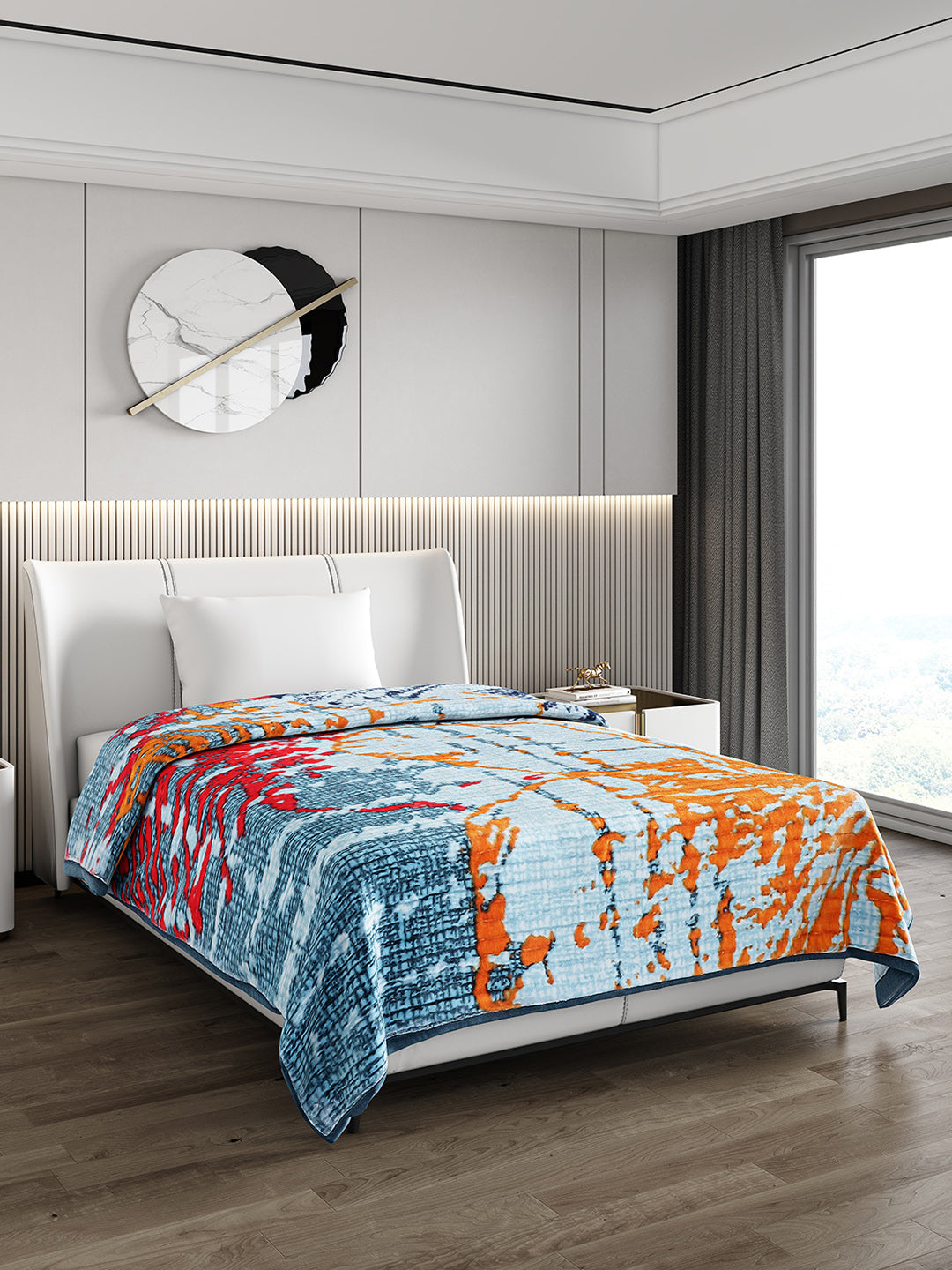 Printed Single Bed 965 GSM Blanket Marco 3 Ply (Weight 3.4 kg)