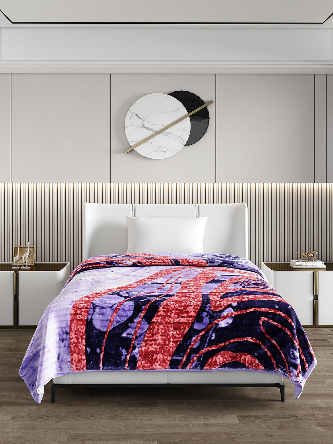 Printed Single Bed 965 GSM Blanket Marco 3 Ply (Weight 3.4 kg)