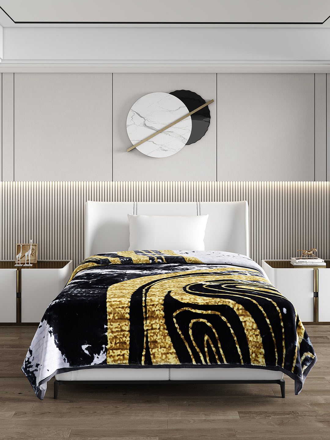 Printed Single Bed 965 GSM Blanket Marco 3 Ply (Weight 3.4 kg)