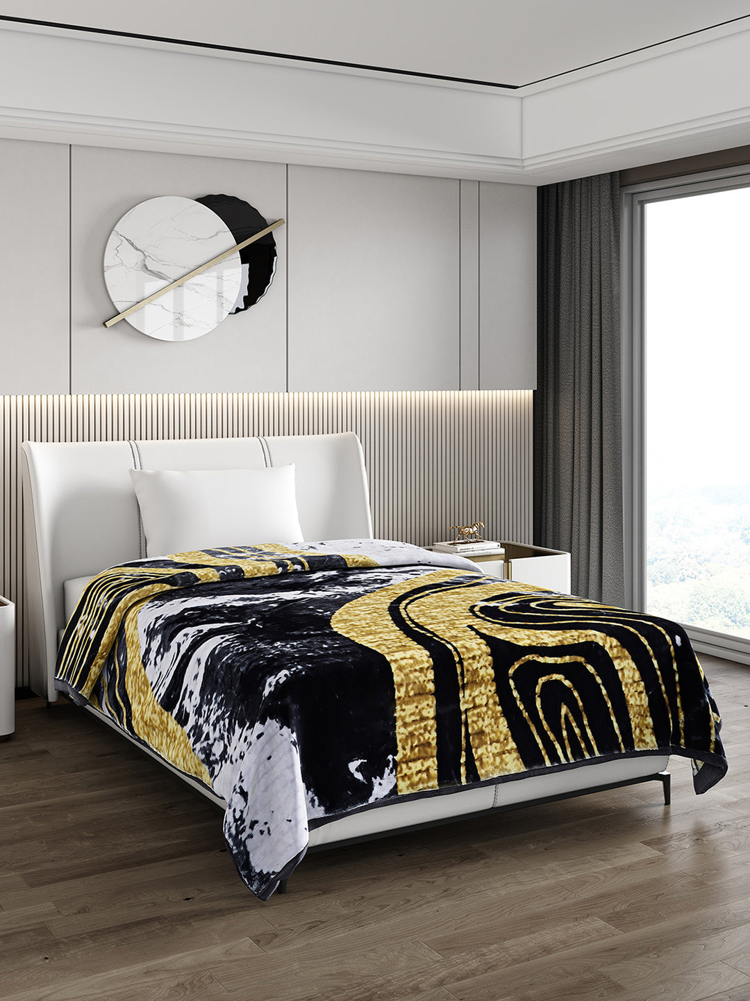 Printed Single Bed 965 GSM Blanket Marco 3 Ply (Weight 3.4 kg)