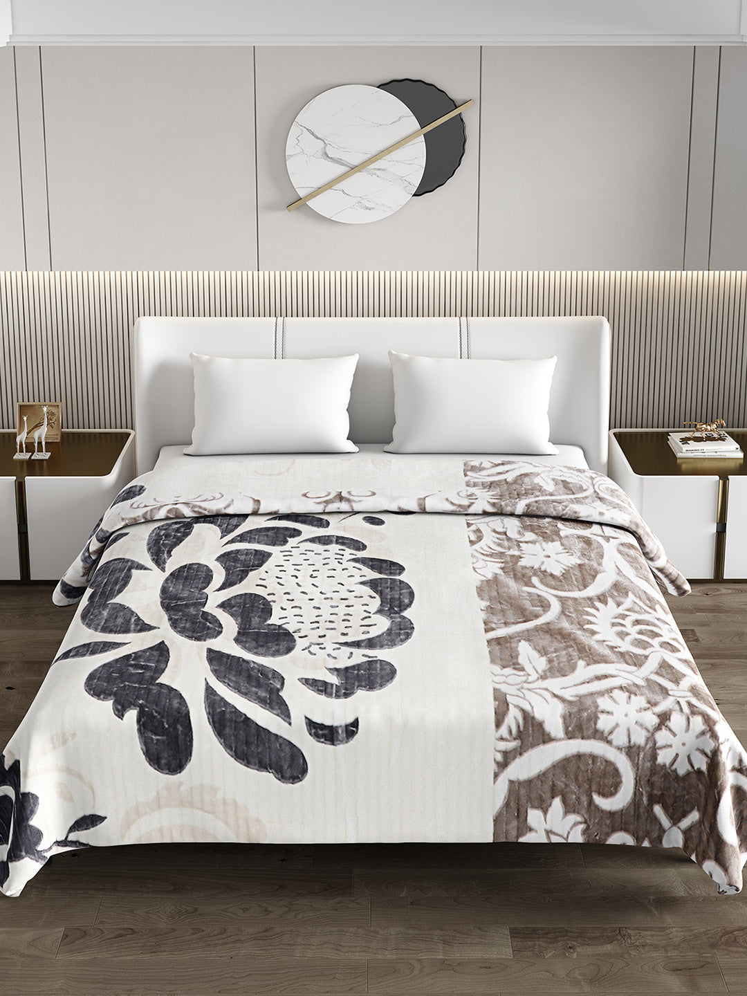 Printed Double Bed Blanket for Heavy Winter -3 Ply