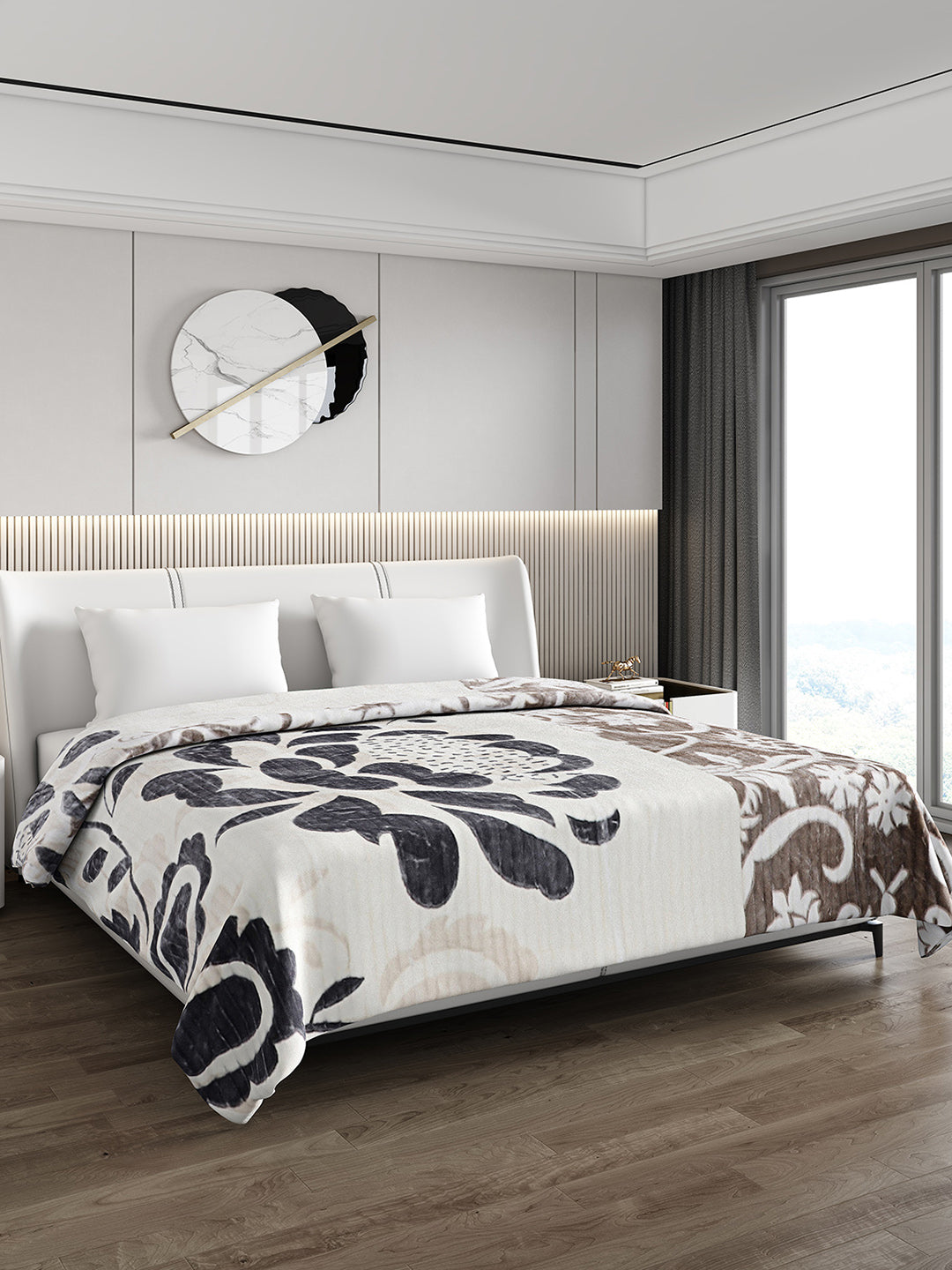 Printed Double Bed Blanket for Heavy Winter -3 Ply