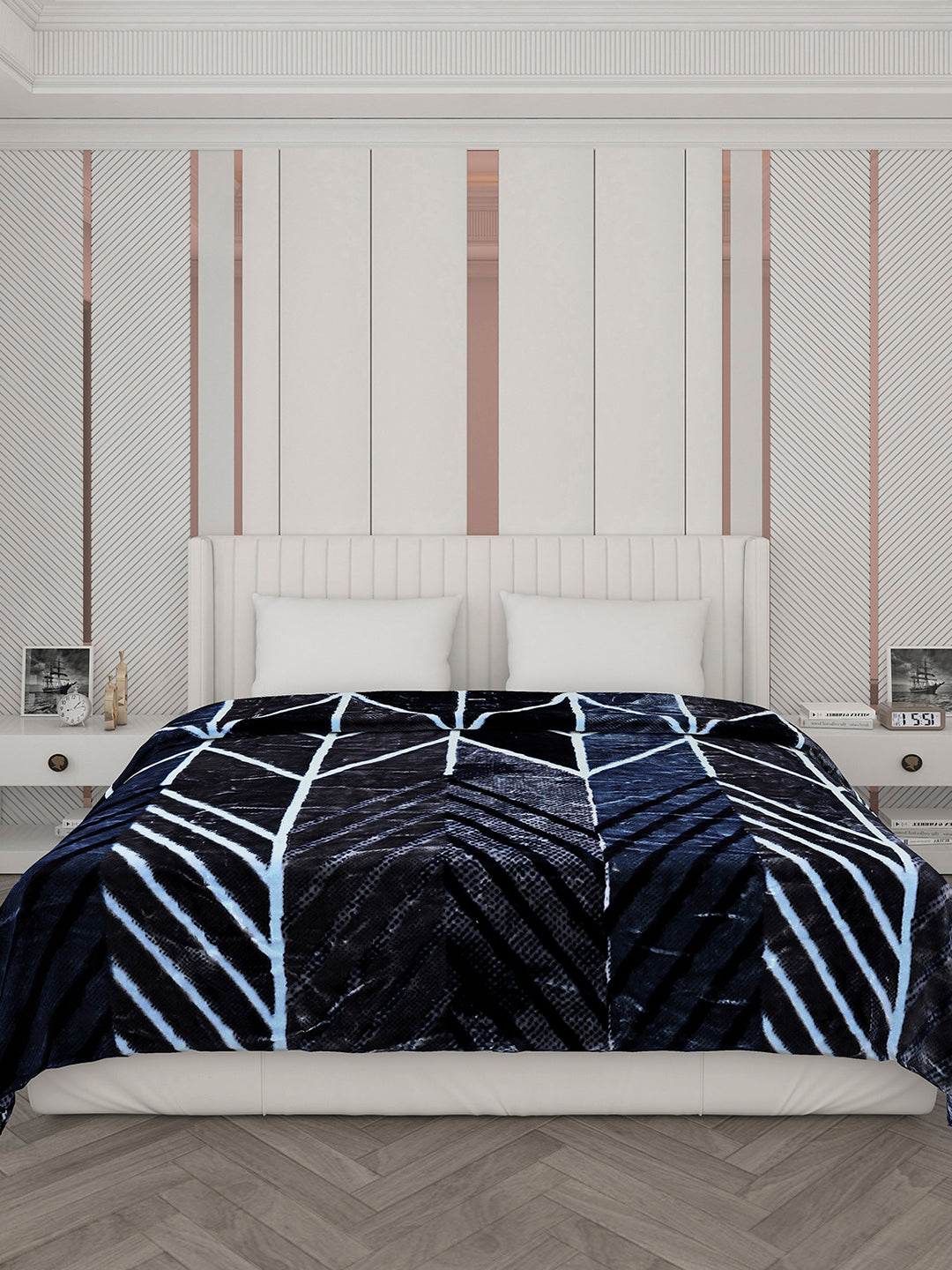 Printed Double Bed Blanket for Mild Winter -2 Ply