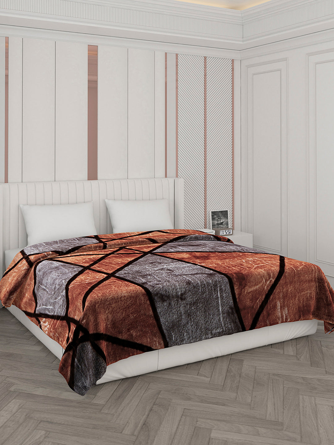 Printed Double Bed Reversible Blanket 2 Ply, 871 GSM, 4.6 kg (Moonvalley)